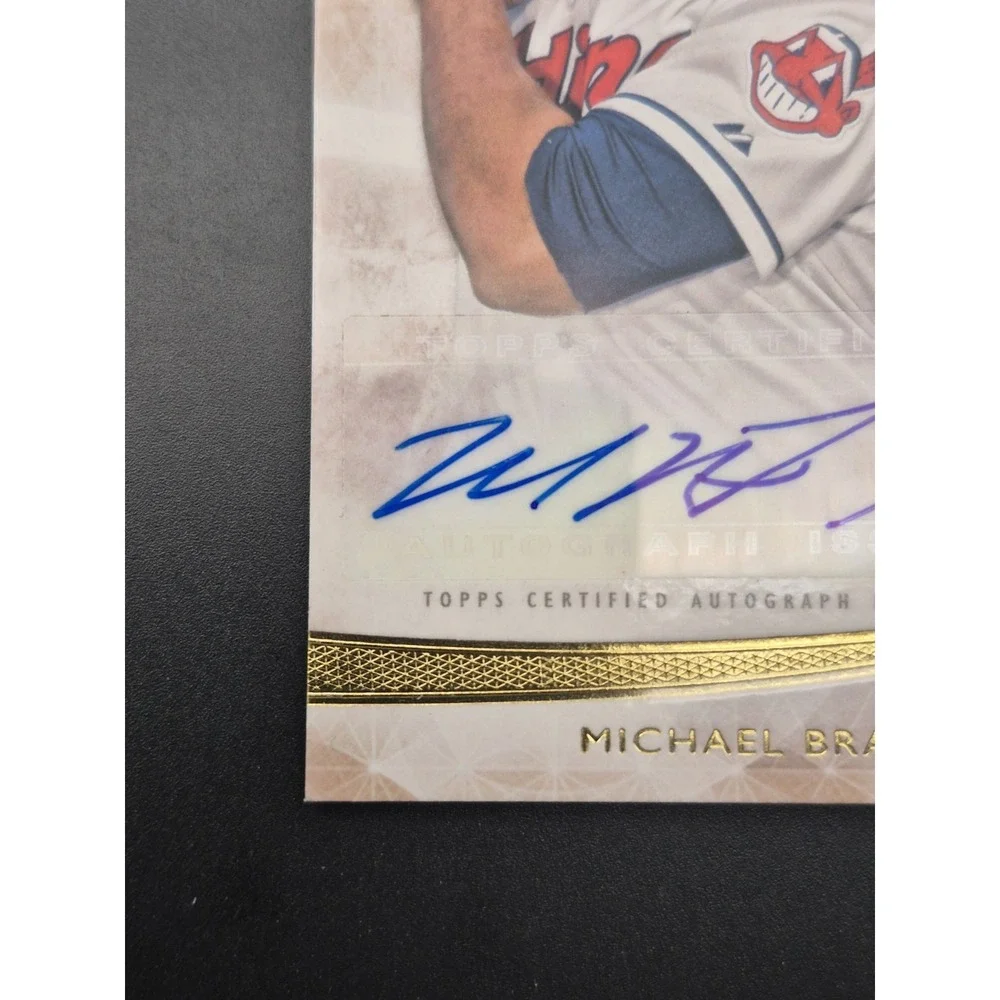 2014 Topps Supreme Michael Brantley #SA-MBR Sepia Auto /35 Cleveland Indians